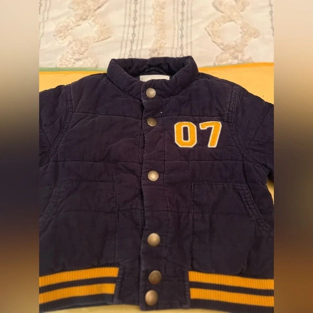 Gymboree Corduroy Varsity Bomber Coat- little boys 12-  24 months